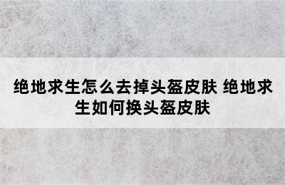 绝地求生怎么去掉头盔皮肤 绝地求生如何换头盔皮肤